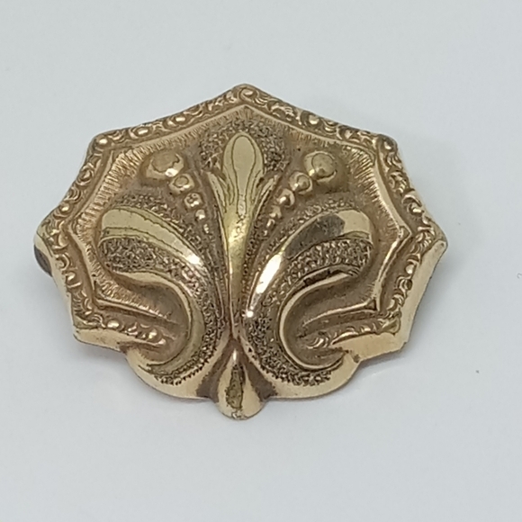 Jewelry - * antique vintage Victorian Mourning pin brooch gold tone